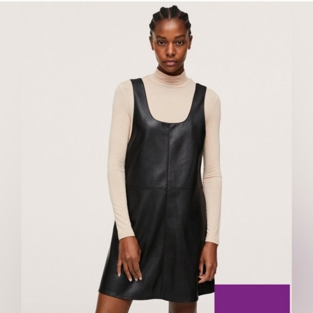 Mango Size 10 Vegan Leather Dress